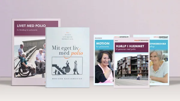 PolioForeningens boeger og brochurer til polioramte, paaroerende og sundhedspersonale