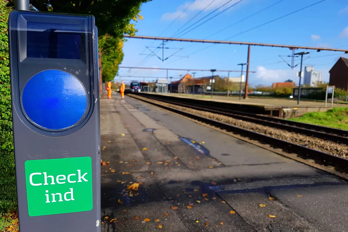 Stander til rejsekort på togstation