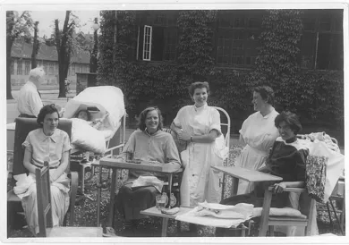 Patienter på Blegdamshospitalet under epidemien i 1952