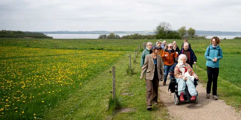Personer går tur i naturen